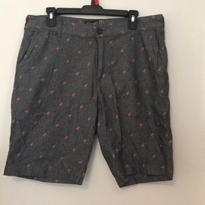 Grey flamingo shorts